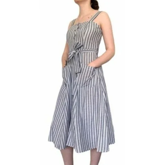 V by Violet Weekend | Dresses | V By Violet Weekend Striped Chambray Button  Down Aline Midi Dress Size Small | Poshmark